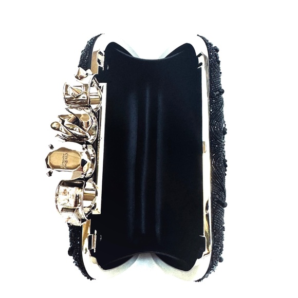 Alexander McQueen Black Beaded Four Ring Clutch / Shoulder bag - Picture 16 of 16